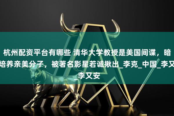 杭州配资平台有哪些 清华大学教授是美国间谍，暗地培养亲美分子，被著名影星若诚揪出_李克_中国_李又安