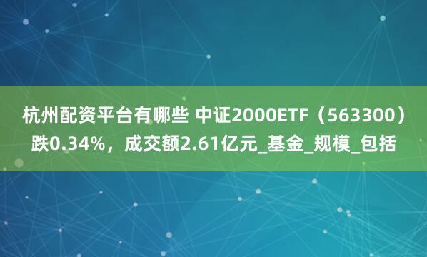 杭州配资平台有哪些 中证2000ETF（563300）跌0.34%，成交额2.61亿元_基金_规模_包括